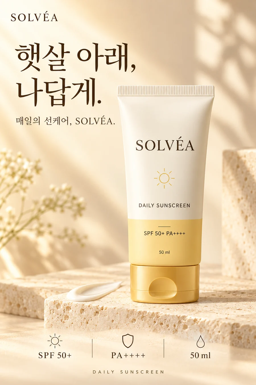SOLVÉA 선크림 광고 포스터